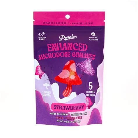 Purple Mushroom Enhanced Microdose Gummies | Strawberry